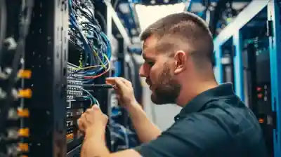 Support technician working on the network.