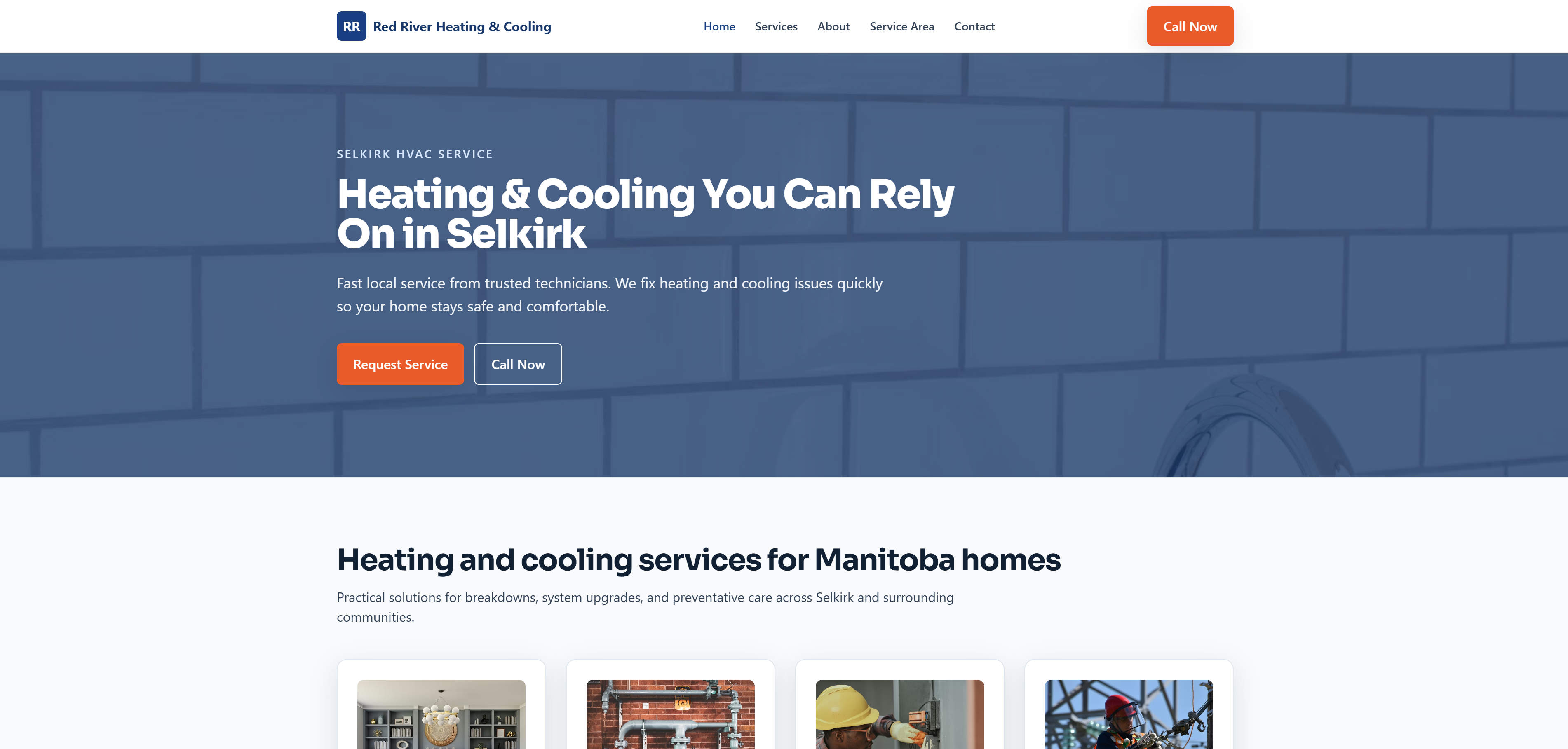 Red River Heating & Cooling website preview